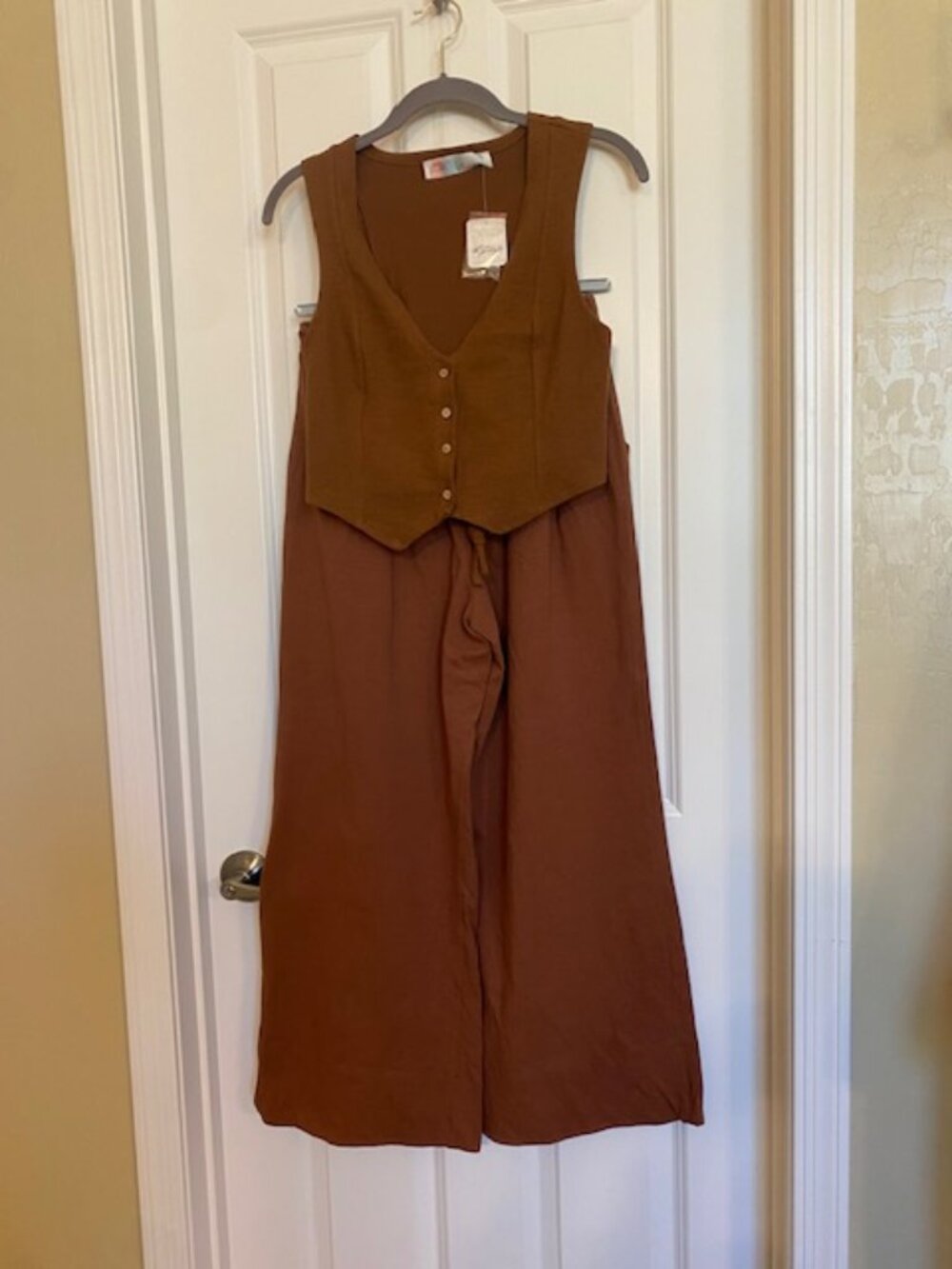 Free People Roxanne Vest and Pants Set Desert Topaz Size XS
